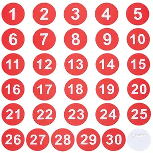 1 Set Round ABS Plastic Number Brooches Sets