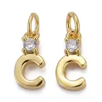Brass Micro Pave Clear Cubic Zirconia Pendants