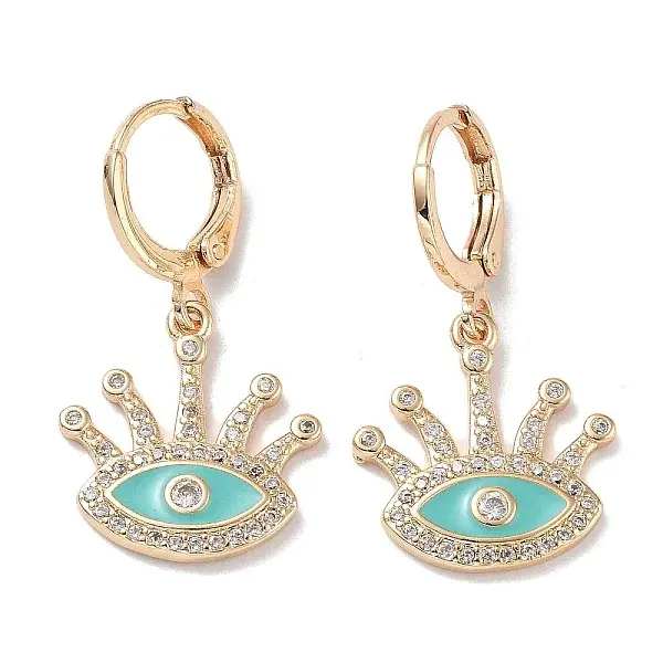 Real 18K Gold Plated Brass Dangle Leverback Earrings