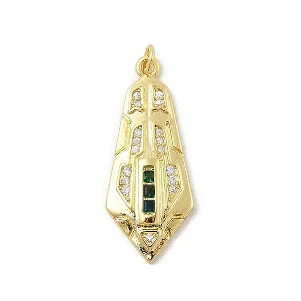 Brass Micro Pave Cubic Zirconia Pendants