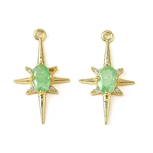 Brass Micro Pave Cubic Zirconia Pendants