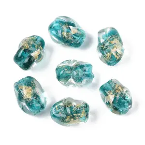 Handmade Gold & Silver Foil Glass Beads