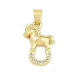 Brass Micro Pave Clear Cubic Zirconia Pendants