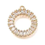Brass Pave Clear Cubic Zirconia Pendants