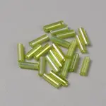 300Pcs Transparent Glass Round Bugle Beads
