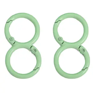 Spray Painted Alloy 8-shaped Keychain Clasps