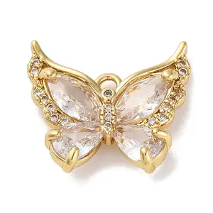 Brass Micro Pave Cubic Zirconia Pendants