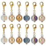 12Pcs 6 Styles Faceted Glass Pendant Decorations