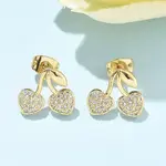 Brass Clear Cubic Zirconia Stud Earrings