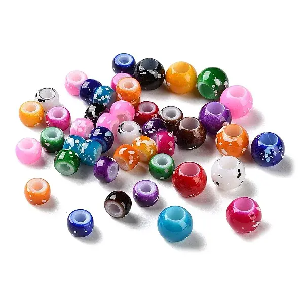 Spray Painted ABS Plastic European Beads
