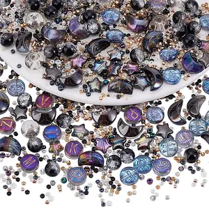 530Pcs Electroplate Transparent Glass Beads
