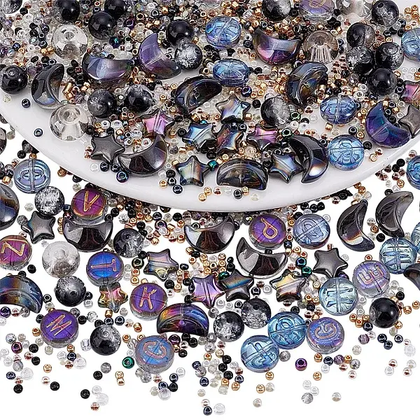 530Pcs Electroplate Transparent Glass Beads