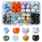 80Pcs 8 Colors Two Tone Transparent/Opaque Acrylic Beads