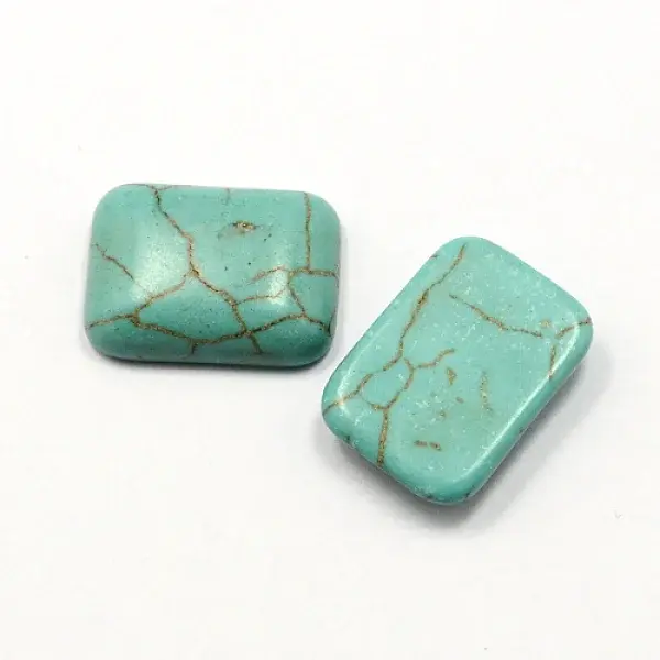 Craft Findings Dyed Synthetic Turquoise Gemstone Flat Back Cabochons