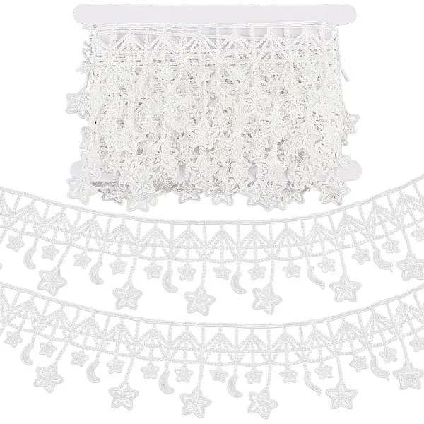 Star & Moon Polyester Lace Trim Ribbon