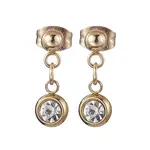 Flat Round 201 Stainless Steel Rhinestone Stud Dangle Earrings for Women