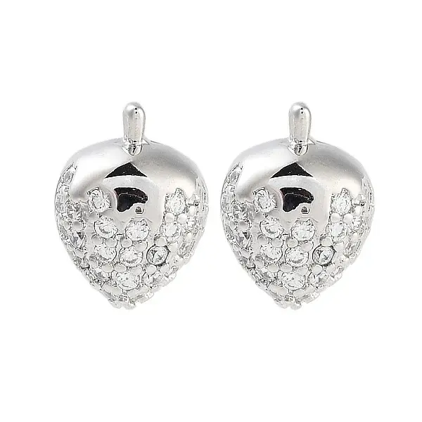 Rack Plating Strawberries Brass Stud Earrings