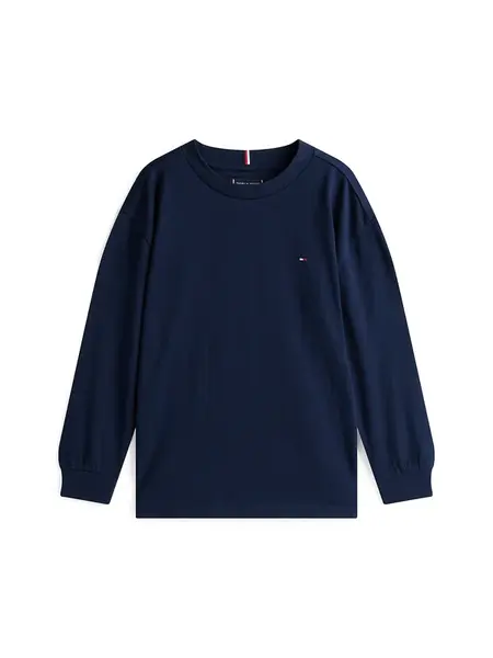 TOMMY HILFIGER Tričko 'Essential Flag Embroidery Long Sleeve'  námornícka modrá