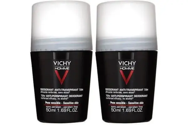 Vichy Sada kuličkových deodorantů pro citlivou pokožku Homme 72H (Deodorant Anti-Transpirant) 2 x 50 ml