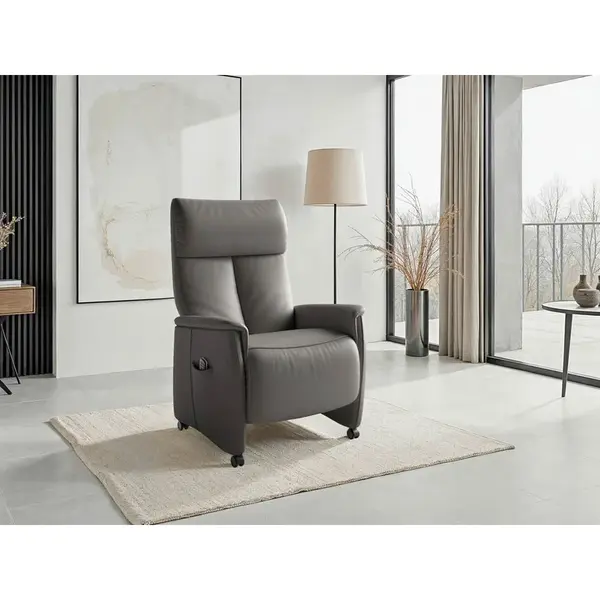 Sit & More RELAXAČNÍ KŘESLO, kůže, mokka