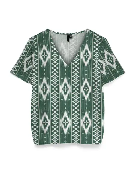 VERO MODA Blúzka 'VMMYMILO'  tmavozelená / biela