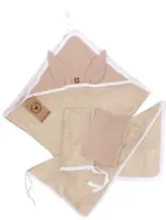 Z&Z Dětská luxusní 4D bambusová sada - osuška s kapucí a ručníkem + 2 žinky, béžová