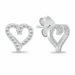 Brilio Silver Něžné stříbrné náušnice srdíčka se zirkony EA100W