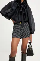 Kraťasy Answear.LAB dámské, tmavomodrá barva, high waist