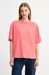 Bavlněné tričko BOSS Orange C_Eboyfriend_5 dámské, růžová barva, 50545498