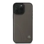 Zadní kryt Mercedes Curved Stitches Leather pro Apple iPhone 16 Pro, hnědá