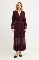 Šaty Twinset fialová barva, maxi, 252TP2641