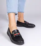 Gemre Black eco-leather moccasins with Kalenda decoration