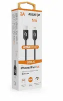 Datový kabel ALIGATOR POWER 3A, USB-C/lightning, černý