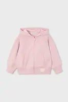 Dětská mikina Mayoral růžová barva, s kapucí, hladká, 4449