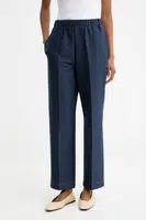 Kalhoty MM FEROCE dámské, tmavomodrá barva, high waist, 2526786017600