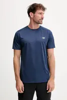 Tréninkové tričko New Balance pánské, tmavomodrá barva, MT41222NNY