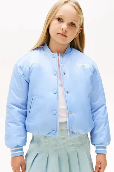 Dětská oboustranná bomber bunda Tommy Hilfiger modrá barva, KG0KG08727