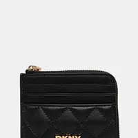 Kožená peněženka Dkny dámská, černá barva, R521KL12