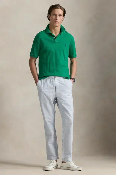 Bavlněné kalhoty Polo Ralph Lauren pánské, modrá barva, 710972098