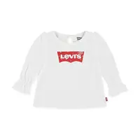 Dětské bavlněné tričko s dlouhým rukávem Levi's BATWING LS FASHION KNIT TO bílá barva, 1EN569