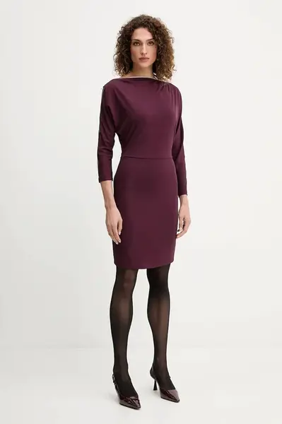 Šaty Patrizia Pepe vínová barva, mini, přiléhavé, 8A1501 J321