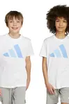 Dětské bavlněné tričko adidas bílá barva, s potiskem, KB7310