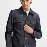 Bavlněná džínová bunda A.P.C. CODBS-H02191 INDIGO tmavomodrá barva, přechodná, CODBS.H02191-INDIGO