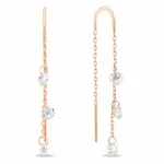 Brilio Silver Bronzové řetízkové náušnice se zirkony EA895R