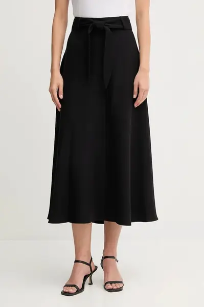 Sukně Dkny černá barva, maxi, áčková, UE5S8896