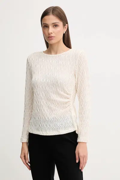 Tričko s dlouhým rukávem Pedro del Hierro béžová barva, 8622498
