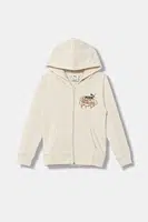 Dětská mikina Puma MID90s Full-Zip FL B béžová barva, s kapucí, vzorovaná, 688469