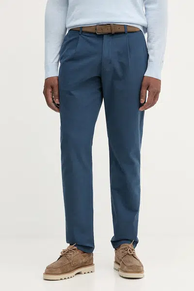 Kalhoty Tommy Hilfiger pánské, tmavomodrá barva, ve střihu chinos, MW0MW40699