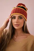 Women's cap Kinga K297 foxy + mustard + black