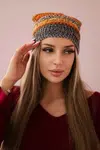 Kesi Čapica s fleece Patrycja K254 oranžová+čierna